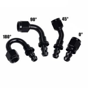 2PC AN Push Lock Hose Barb Fitting Fuel Line Adapter for Oil/Fuel/Gas Hose Line - Picture 1 of 16