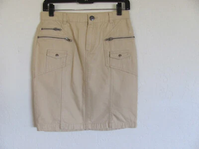 Falda Lápiz Carga Denim Marc Jacobs-4 Bolsillos con Cremallera-Beige-100% Algodón-Talla 2 Foto 1 de 4