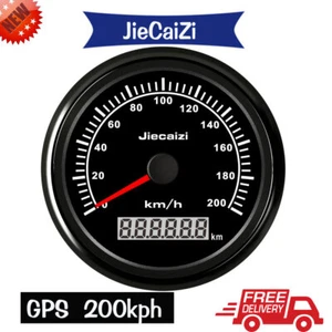 85mm Black GPS Speedometer Gauge 0-200km/h Odo Auto Marine Motorcycle Waterproof - Picture 1 of 8