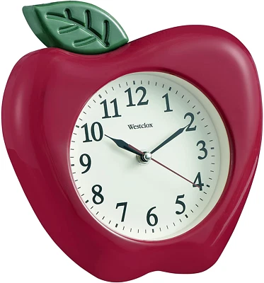 WESTCLOX Wall Clock 3D Apple Home Kitchen Decorative Novelty Design Analog Display NEW