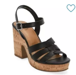 a.n.a Women’s Heels Billie Heeled Sandals Strap Black Size 10M Cute Shoes JCP - Picture 1 of 6