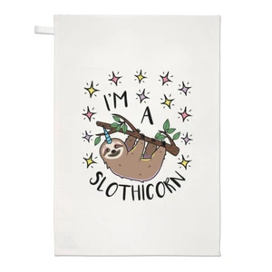 I'm A Slothicorn Tea Towel Dish Cloth Funny Sloth Unicorn Joke Animal - Picture 1 of 1