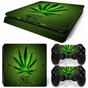 Carbon Cannabis Rasta Skin For [PS4 Slim] Console controller Wrap Decal Cover - Picture 1 of 1