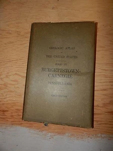 GEOLOGIC ATLAS BURGETTSTOWN CARNEGIE PENNSYLVANIA FIELD ED FOLIO 177 1911 SHAW - Picture 1 of 7