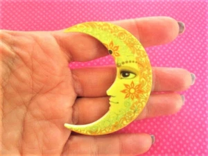 Mond Blume gelb Anstecknadel Brosche - Bild 1 von 2