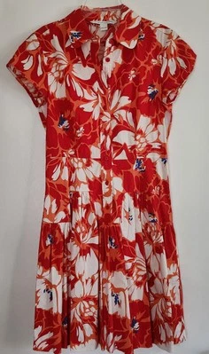 Diane von furstenberg платье размер 2 алый цветочный - Изображение 1 из 4