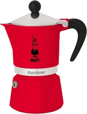 BIALETTI CAFFETTIERA MOKA EXPRESS RAINBOW 3 TAZZE ROSSA NON ADATTA A INDUZIONE C