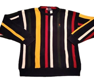 Chaps Ralph Lauren Vtg 90's Hand Framed Multicolored Striped Sweater Men’s M/L - Picture 1 of 14