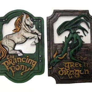 Lord of The Rings The Prancing Pony and The Green Dragon Pub Signs Set, Handm... - Picture 1 of 5