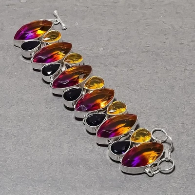 Facettierter Ametrin, afrikanischer Amethyst, Citrin Edelstein Modeschmuck... - Bild 1 von 4