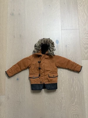 Coach Jacket Toddlers Orange Fur Trim Removable Puffer Winter Coat Zipup - Image 1 of 4