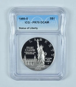 1986-S Statue Of Liberty Commemorative Silver Dollar PR70 DCAM ICG *4846 - Picture 1 of 5