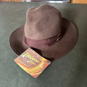Offizieller Indiana Jones Woll-Fedora-Hut mit 2,75 Zoll Krempe & Schleifenband – klein neu! - Bild 1 von 8