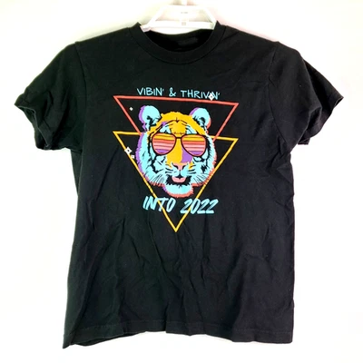 Camiseta gráfica Sonoma Goods For Life Tiger Youth Boys tamanho G preta manga curta - Imagem 1 de 4