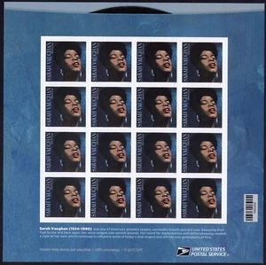 Scott #5059 Sarah Vaughan Sheet of 16 Forever Stamps - MNH - Picture 1 of 2
