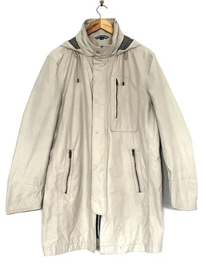Nautica Men's Vintage Jacket Size 42R Beige Zip Up Windbreaker Hooded Pockets - Image 1 of 4