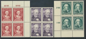Austria 575, 591, 594 1951-54 Pintores bloques de 4 NH - Imagen 1 de 1