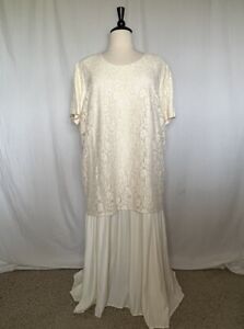 Vintage For You Lace Full Length Dress Plus Size 22 Wedding Formal