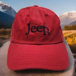 Gorra Jeep Roja Sin Estrucciones Correa Papá Gorra Wrangler Offroad Aventura al Aire Libre - Imagen 1 de 8
