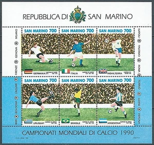 1990 SAN MARINO FOGLIETTO MONDIALI DI CALCIO ITALIA MNH ** - ED - Picture 1 of 1