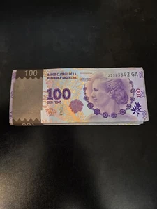 (1) Note, Argentina 100 Pesos, VF+, EVA, Suffix GA - Picture 1 of 3