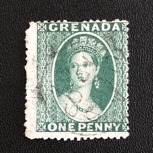 GRENADA 1879 1d STAMP-PENNY -CHALON- QUEEN VICTORIA -Sg GD 18 USED - Picture 1 of 4