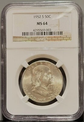 1952-S Franklin Half Dollar NGC Certified MS64 - Image 1 of 2