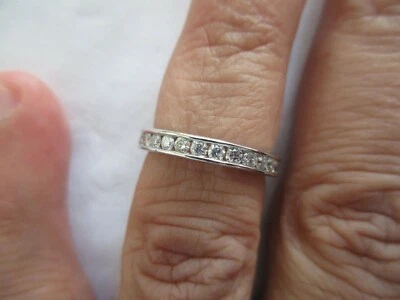 Aliança de casamento ouro 14K Eternity diamantes naturais = 1,25 quilates valor F-SI2 = US$ 6.500 - Imagem 1 de 4