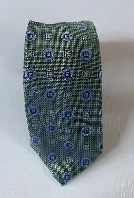 NUEVO CON ETIQUETAS NORDSTROM TIENDA PARA HOMBRES Corbata Tejida 100% Seda Círculos Verdes y Azules $79 Foto 1 de 3