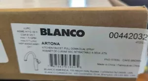 BIANCO 442032 Artona Rubinetto da cucina doppio spray. PVD Acciaio & Marrone Caffè. LEGGERE - Foto 1 di 4