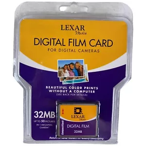 VTG LEXAR MEDIA COMPACT FLASH MEMORY CARD 32MB FOR OLD DIGITAL CAMERA NEW SEALED - Picture 1 of 2
