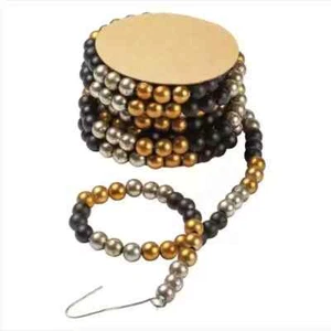 NEU - Schwarz, Silber & Gold Orange Perlen Girlande 72" lang - Halloween/Herbst - Bild 1 von 2