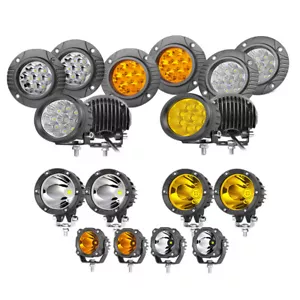 2"3"4"5"Inch White/Yellow/Amber Round LED Fog Lights Spot/Flood Bumper Driving - Picture 1 of 131