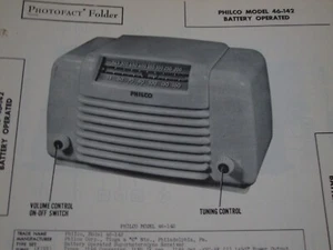 Original Sams Photofact Manual PHILCO 46-142 BATTERY OPERATED (36) - Picture 1 of 1