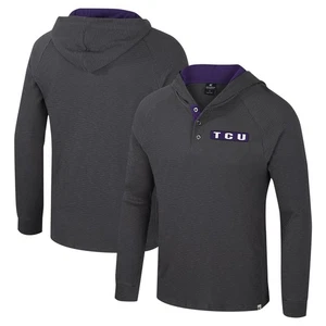 Hombre Coliseo Carbón TCU Horned Frogs Dujour Ralgan Manga Larga Henley - Imagen 1 de 3