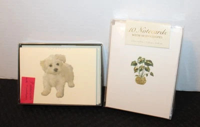 Lot of 17 Blank Note Cards w/Envelopes - Maltese Dogs, Potted Plants - Image 1 of 4