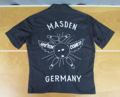 Vintage 1950s USAF 6911th RSM Comets Military Bowling Shirt Gab L Masden Germany - Image 1 of 4