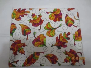2 yds x 44" Autumn Breeze Susan Rooney Benartex Mosaic Leaves Cotton Fabric - Picture 1 of 3