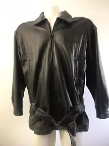 Chaqueta de Colección Wmn M Supple Cuero Negro con Cinturón Express avenue de la opera no 4 Usada en Excelente Condición - Imagen 1 de 10