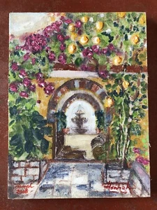 Bougainvillea Orange Tree Hannah Jarmain Encaustic Painting signed certified - Picture 1 of 12