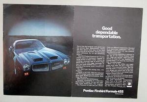 1972 Pontiac Formula Firebird 455 Original Color Print Ad - Picture 1 of 1