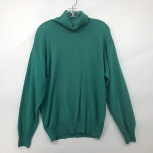 VTG United Colors Of Benetton Lambswool Knit Sweater Green Made In Italy Size 48 - Picture 1 of 6