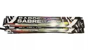 3 PACK CARBON EXPRESS SABRE LIGHTED BOWFISHING ARROWS WITH 5 GLOW STICKS - Picture 1 of 10