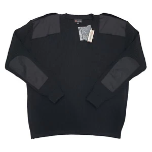 Cobmex Unisex 5XL Commando Vneck Rib Sweater Epaulets Shoulder Elbow Patches NWT - Picture 1 of 12