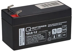 Q-Batteries 12LS-1.2 12V 1,2Ah batteria in tessuto non tessuto di piombo AGM VRLA VdS comp. UPS 1,3 Ah e molto altro