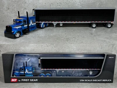 1/64 DCP Peterbilt 379 带实用冷藏拖车蓝色/黑色 — 第 1/4 张图片
