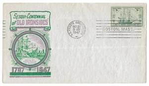 Old Ironsides, Frigate Constitution Scott 951 First Day Cover, Boll Cachet, 1947 - Picture 1 of 2