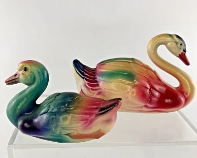 Celuloide Viscoloide Navidad Pascua Vintage Cisne, Pájaro, Pato Ganso Hecho en EE. UU. Foto 1 de 4