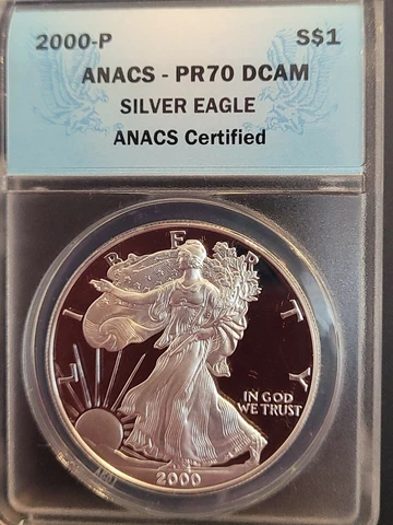 2000-P ANACS PR70 DCAM PROOF American Silver Eagle $1 PF70 TOP EBayer since 2005 Cover