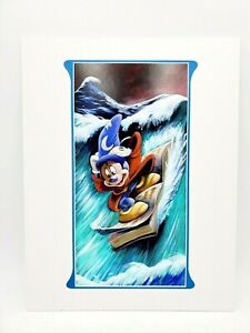 Disney Parks Mickey On A Wave Fantasia Art Print By Brian Blackmore New